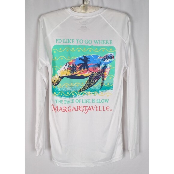 Margaritaville Other - Margaritaville Tshirt S Men's White Quick Dry UPF 50+ Long Sleeve Turtle Beach